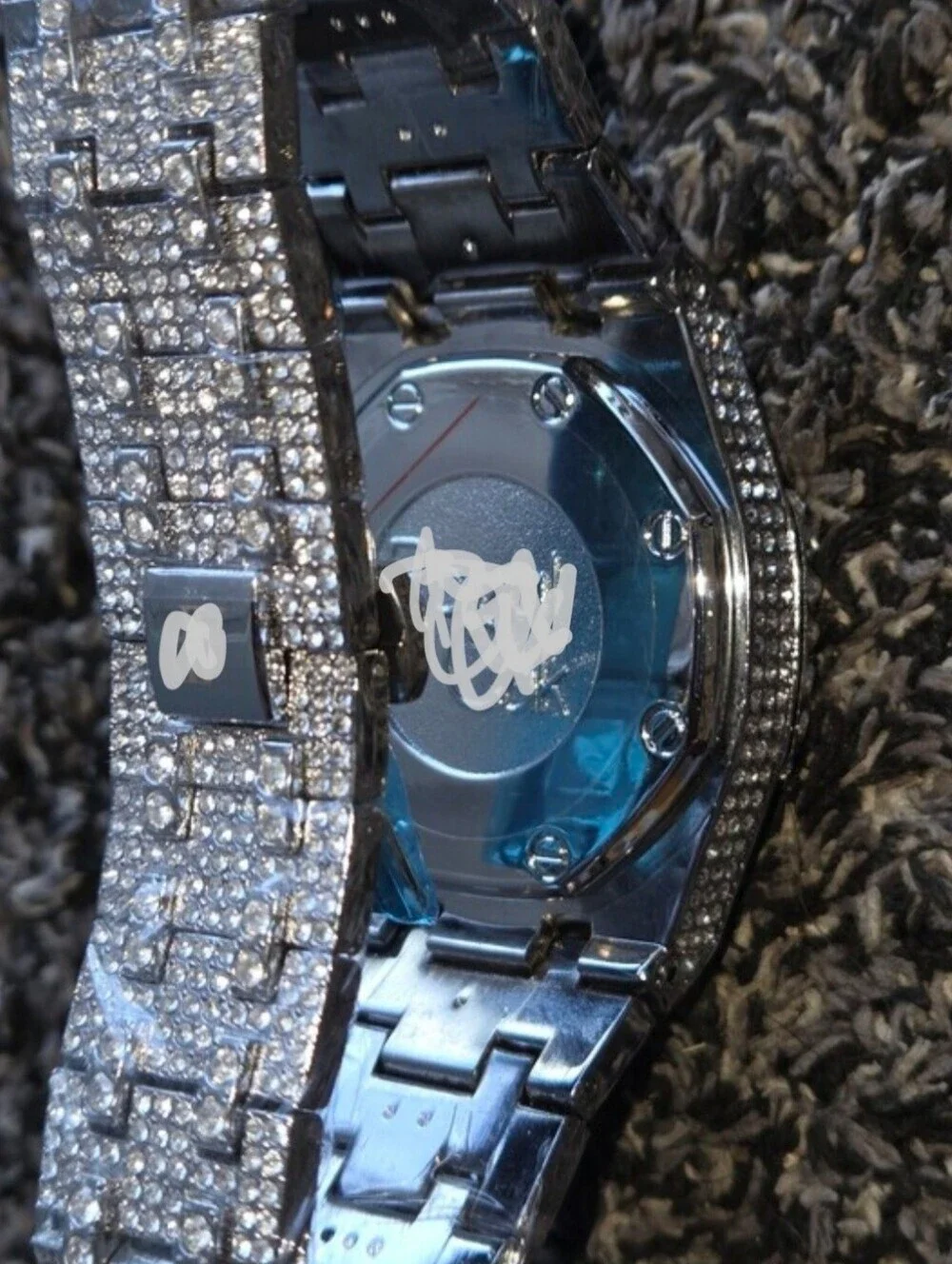 Fully Iced Out VVS Moissanite Diamond Stainless Steel Watch 44MM